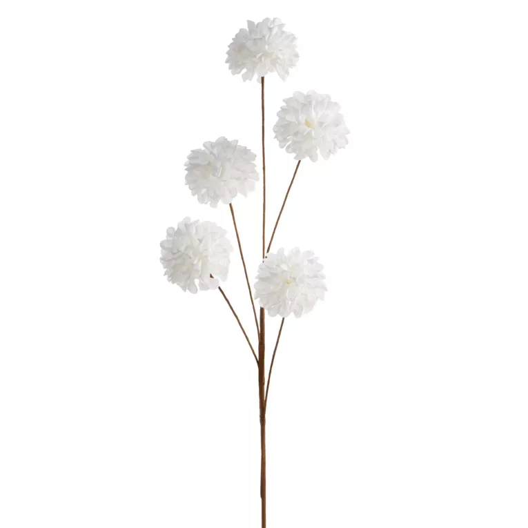 Kwiat sztuczny biały z plastycznej pianki foamiran 80 cm Eurofirany