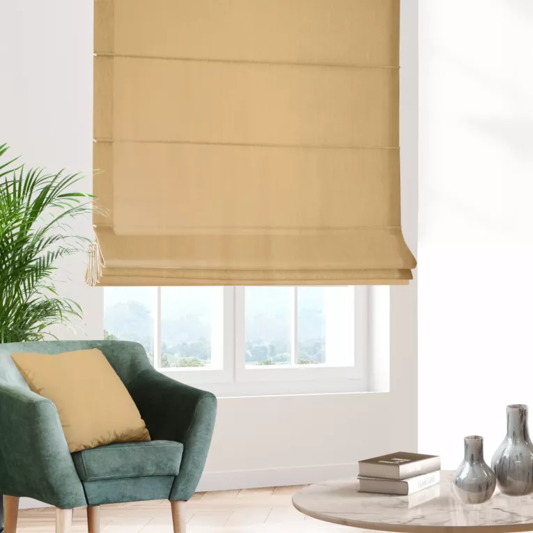 Roleta rzymska pomarańczowa z matowej gładkiej tkaniny