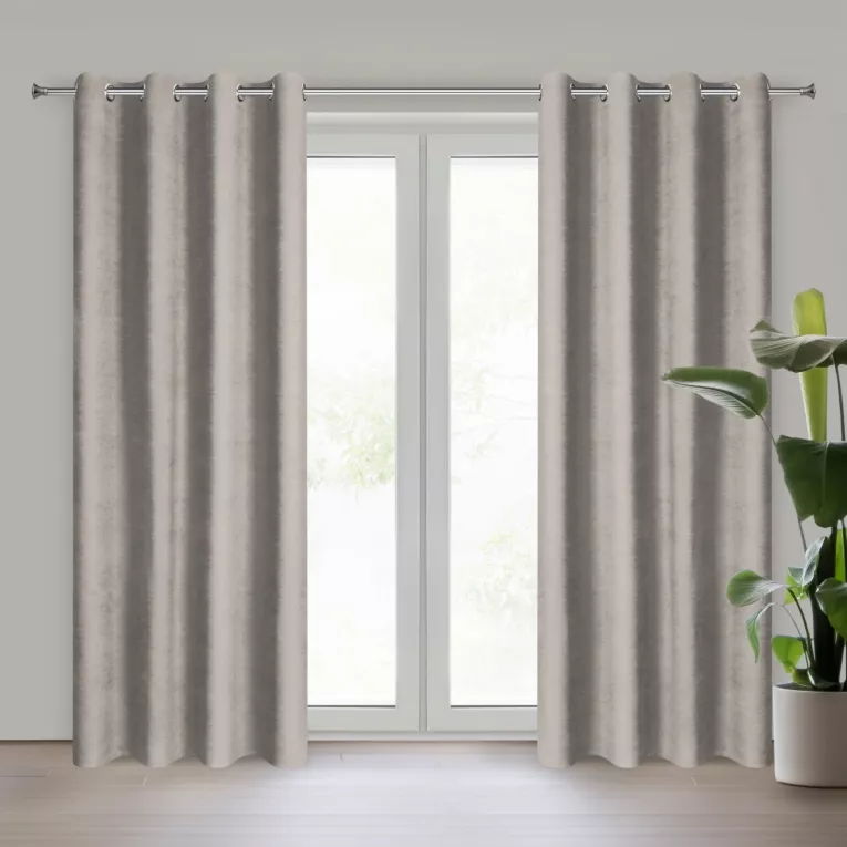 Zasłona brązowa z tkaniny welurowej 120x180 cm przelotka - Dora Eurofirany