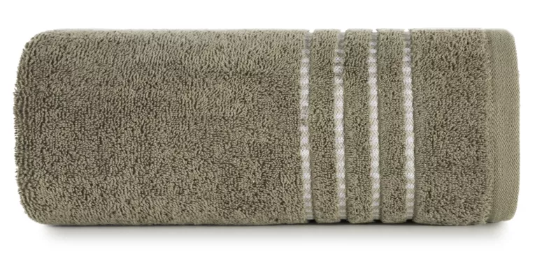 Ręcznik kąpielowy 50x90 cm bawełniany kolor jasnobrązowy z ozdobnym stębnowaniem na bordiurze 500 g/m2 FIORE Eurofirany