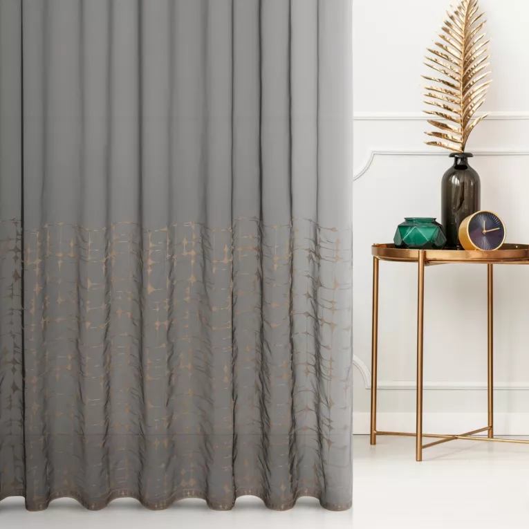 Tkanina firanowa typu peru z ozdobnym haftem geometrycznym Eurofirany