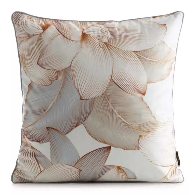 Poszewka na poduszkę 45x45 cm welwetowa zdobiona nadrukiem kwiatów VELVET 197 EUROFIRANY PREMIUM