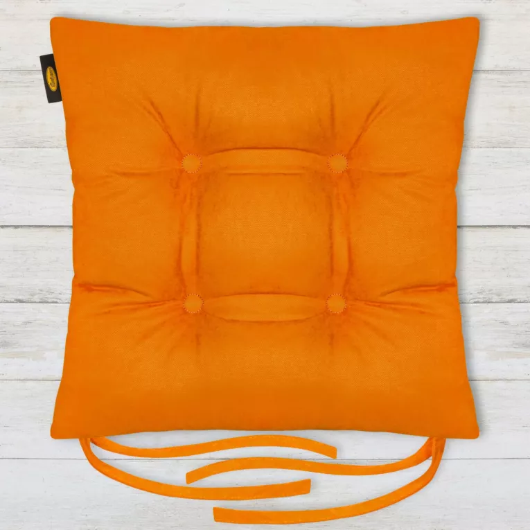 Poduszka na krzesło dwustronna 40 x 40 x 8 cm welurowa pomarańczowa ADORE Eurofirany