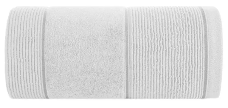 Ręcznik kąpielowy 50x90 cm bawełniany kolor biały z welurową bordiurą 500 g/m2 EMMA Eurofirany