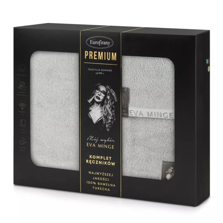 Zestaw ręczników bawełnianych 3 szt kolor srebrny 550 g/m2 VENUS Eva Minge Eurofirany