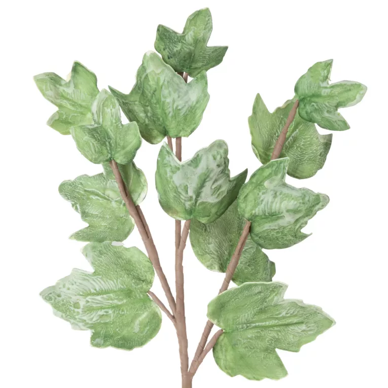 Gałązka sztuczna dekoracyjna z zielonymi liśćmi Eurofirany