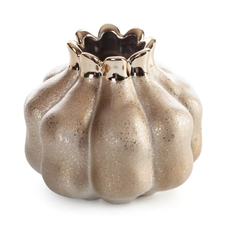 Wazon dekoracyjny MERIN o designerskim kształcie i lśniącymi akcentami Eurofirany