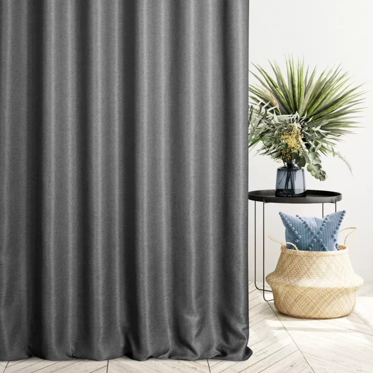 Zasłona szyta na taśmie fala stalowa z tkaniny typu dimout o średnim stopniu zaciemnienia