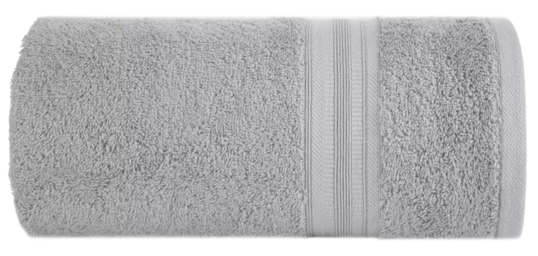 Ręcznik do rąk 30x50 cm bawełniany kolor srebrny z bordiurą w paski 550 g/m2 ELEN Eurofirany