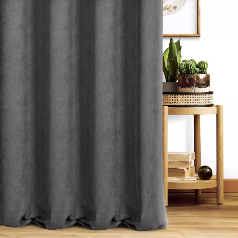 Tkanina zasłonowa gładka welurowa  z kolekcji Pierre Cardin Eurofirany