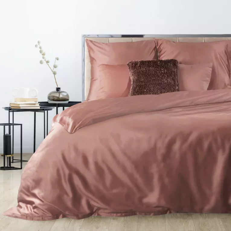 Pościel 140x200 cm komplet 2 częściowy bawełniany kolor różowy Nova 3 Eurofirany