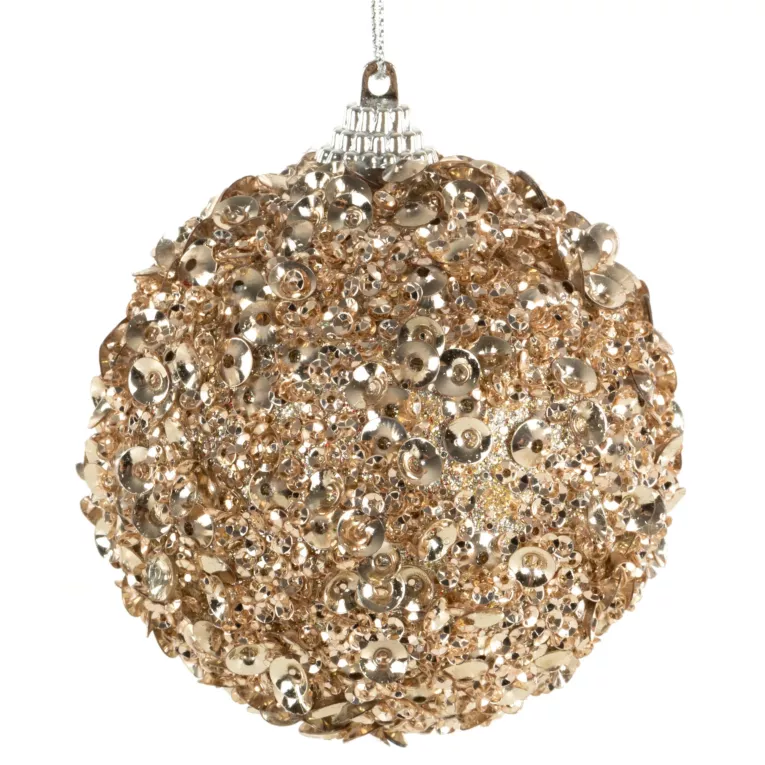 Dekoracyjna bombka choinkowa obsypana drobnymi cekinami Eurofirany