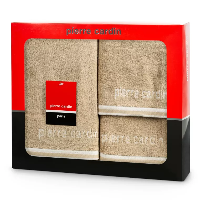 Zestaw ręczników bawełnianych na prezent 3 szt kolor beżowy 500 g/m2 ROCCO Pierre Cardin Eurofirany