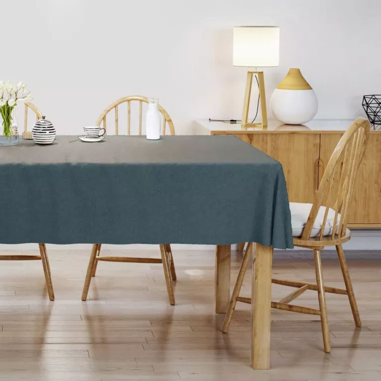 Obrus szyty DORA - HIT morski z miękkiej tkaniny o welurowej strukturze