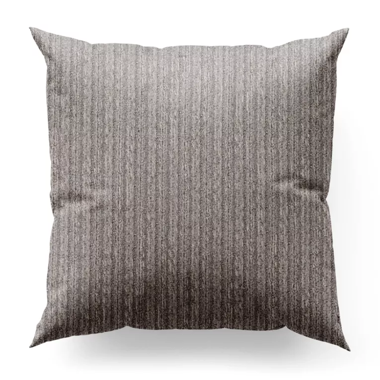 Poszewka szyta jasnobrązowa z tkaniny z efektem melanżu wykończona obciążnikiem