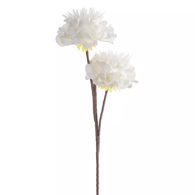 Kwiat sztuczny biały z plastycznej pianki foamiran 64 cm Eurofirany