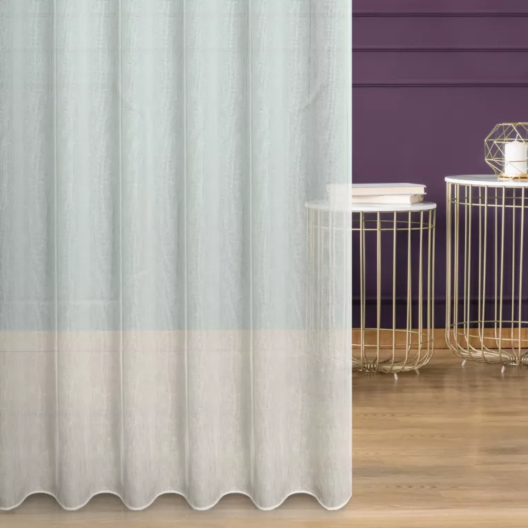 Tkanina firanowa matowa, luźno tkana z pionowymi paseczkami Eurofirany
