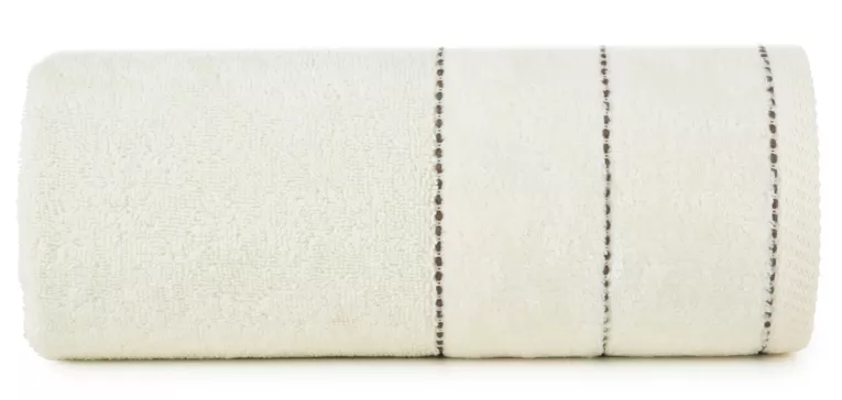 Ręcznik kąpielwoy 50x90 cm bawełniany kolor kremowy z welurową bordiurą 500 g/m2 ELZA Eurofirany