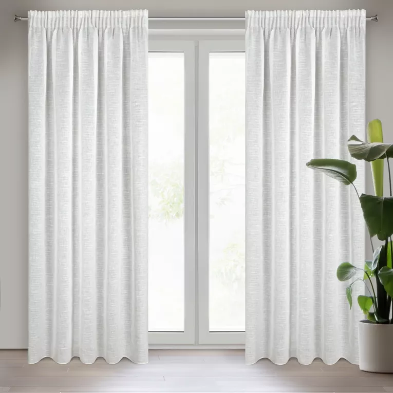 Zasłona ze zwiewnej tkaniny o płóciennym splocie 140x270 cm taśma KELSI Eurofirany