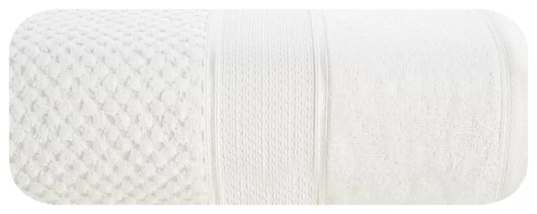 Ręcznik kąpielowy 90x150 cm bawełniany kolor kremowy z welwetową bordiurą 500 g/m2 JESSI Eurofirany