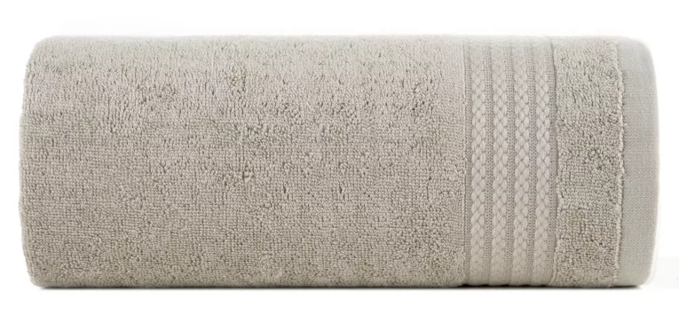 Ręcznik do rąk 30x50 cm bawełniany kolor beżowy zdobiony błyszczącą bordiurą 550 g/m2 LARIS Eurofirany