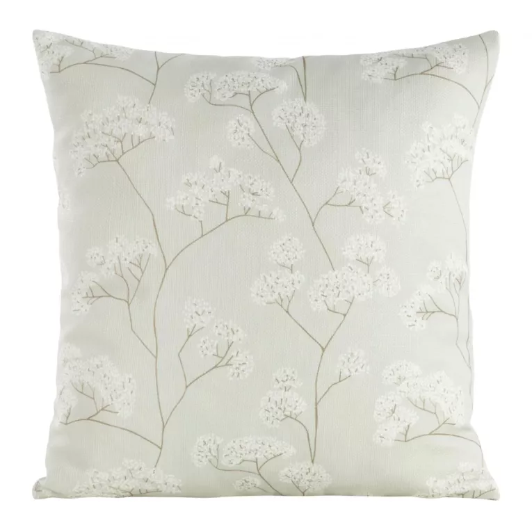 Poszewka na poduszkę 45x45 cm zdobiona kwiatowym printem jasnozielono, kremowa FLORE 4 Eurofirany