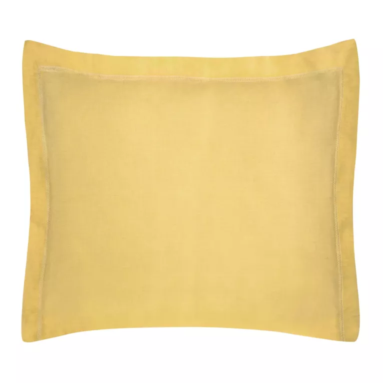 Poszewka na poduszkę 70x80 cm bawełniana z satynowym połyskiem i ozdobną kantą musztardowa NOVA COLOUR Eurofirany