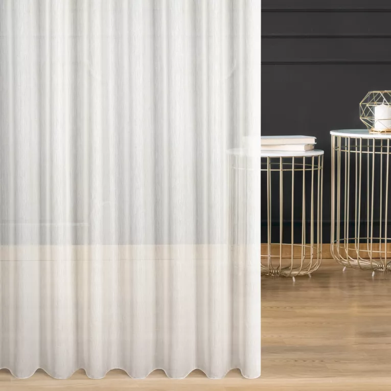 Zasłona szyta na taśmie fala naturalna z tkaniny kreszowanej w stylu eko