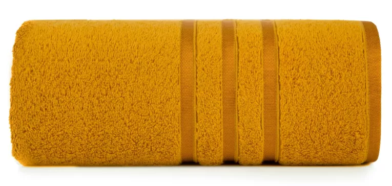 Ręcznik do rąk 30x50 cm bawełniany kolor musztardowy z błyszczącą bordiurą 500 g/m2 MADI Eurofirany