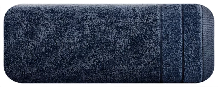 Ręcznik kąpielowy 70x140 cm bawełniany kolor granatowy z welwetową bordiurą 500 g/m2 DAMLA Eurofirany