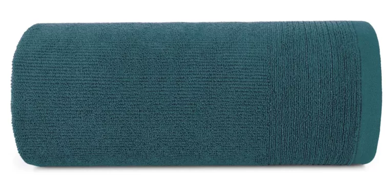 Ręcznik kąpielowy 50x90 cm bawełniany kolor ciemnoturkusowy zdobiony błyszczącą bordiurą 500 g/m2 LARI Eurofirany