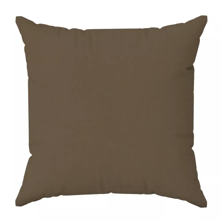 Poszewka szyta brązowa o naturalnym charakterze, z widocznym, ozdobnym splotem