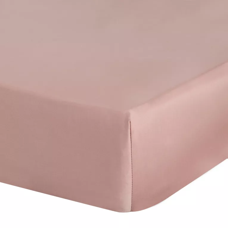 Prześcieradło gładkie z gumką 100x200 cm z satyny bawełnianej kolor różowy 125 g/m2 NOVA 3 Eurofirany