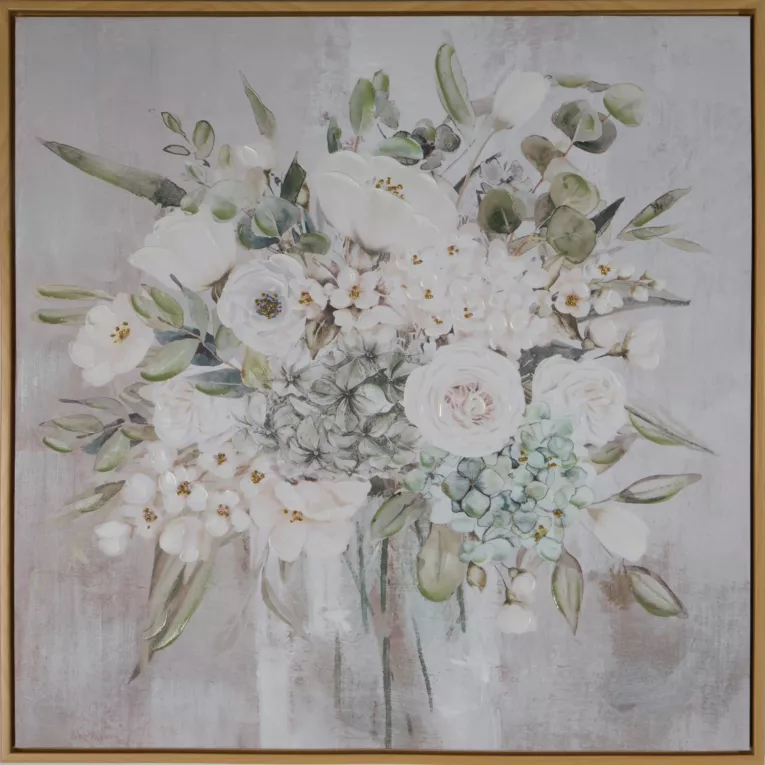 Obraz ręcznie malowany na płótnie bukiet kwiatów Eurofirany