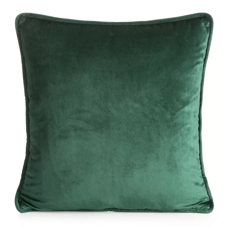 Poszewka na poduszkę 45x45 cm welwetowa z ozdobną wypustką ciemnozielona VELVET 147 EUROFIRANY PREMIUM