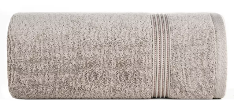 Ręcznik do rąk 30x50 cm bawełniany kolor beżowy 0 twist zdobiony paseczkami 550 g/m2 MOLLY Eurofirany