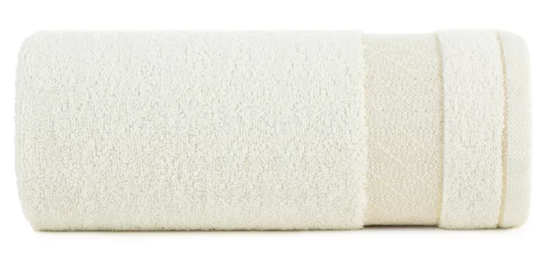 Ręcznik kąpielowy 50x90 cm bawełniany kolor kremowy z ozdobną bordiurą 500 g/m2 NESSY Eurofirany