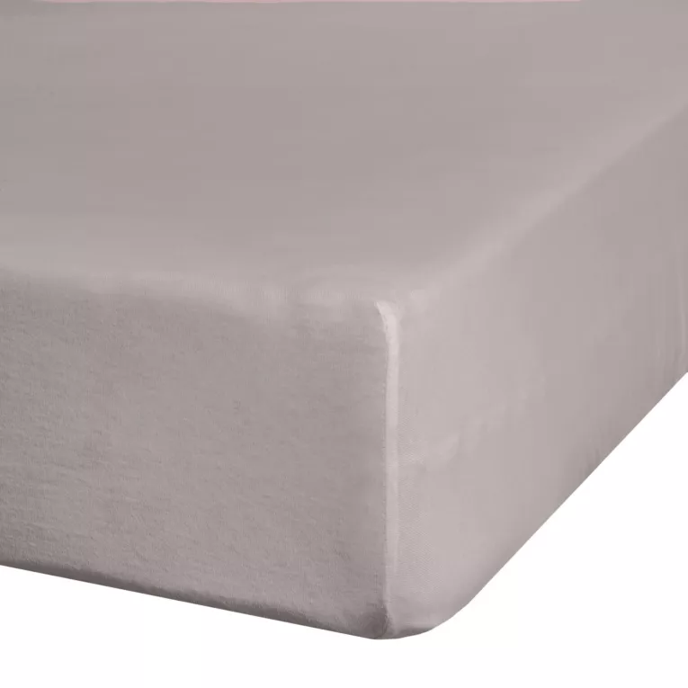 Prześcieradło jersey z gumką 120x200 cm z bawełny kolor jasnoszary 140 g/m2 Eurofirany