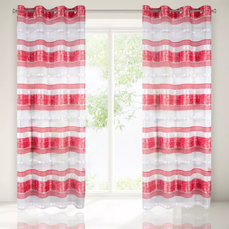 Firana gotowa poziome pasy 140x250cm organdyna