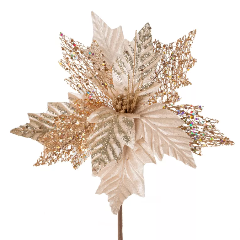 Kwiat świąteczny z welwetowej tkaniny Eurofirany