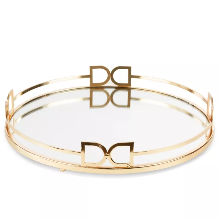 Taca lustrzana ANDORA ze złocistym rantem Eurofirany