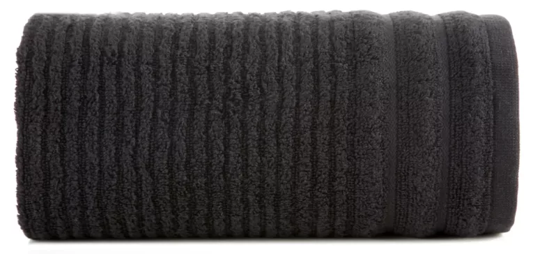 Ręcznik kąpielowy 50x90 cm bawełniany kolor czarny w prążki 400 g/m2 SAMMY Eurofirany