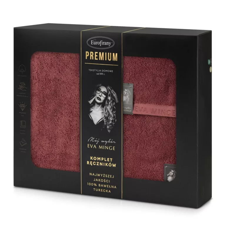 Zestaw ręczników bawełnianych 3 szt kolor ceglasty 550 g/m2 VENUS Eva Minge Eurofirany