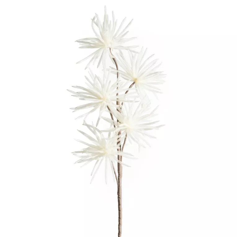 Kwiat sztuczny musztardowy z organzy 80 cm Eurofirany