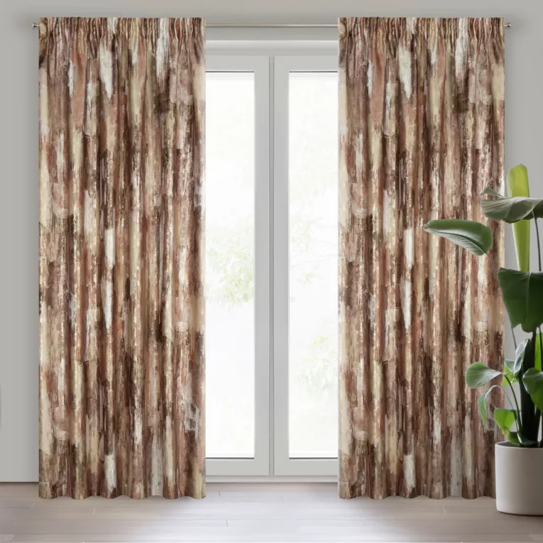Zasłona ceglasta z błyszczącym marmurkowym wzorem z tkaniny welwetowej 140x270 cm taśma ELLA Eurofirany