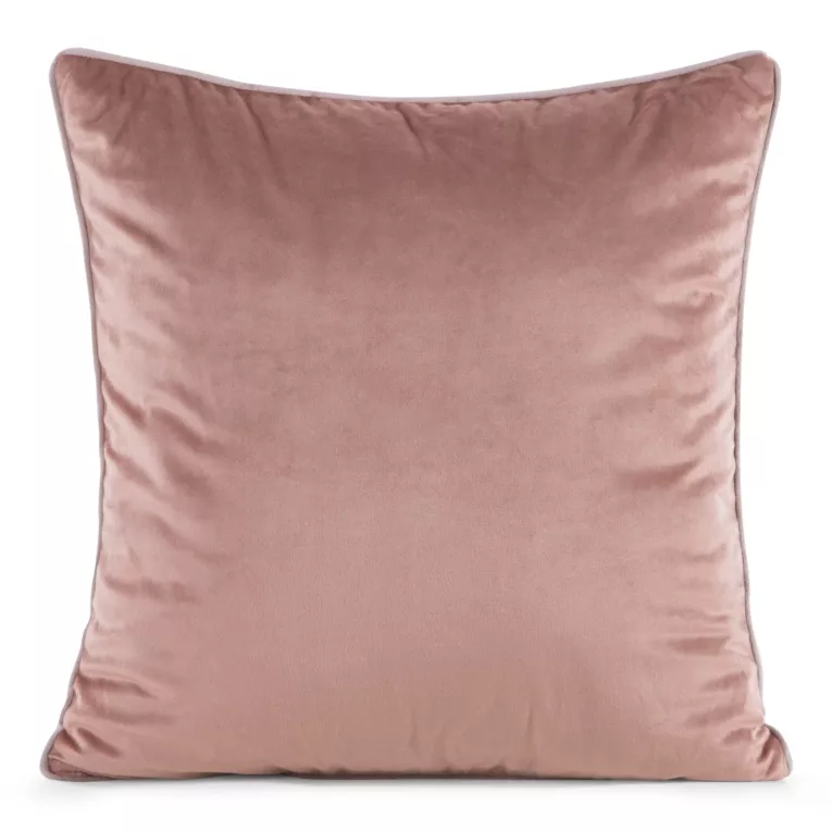 Poszewka na poduszkę 45x45 cm welwetowa, ciemnoróżowa o delikatnym połysku z ozdobną lamówką GAJA 2 Eurofirany