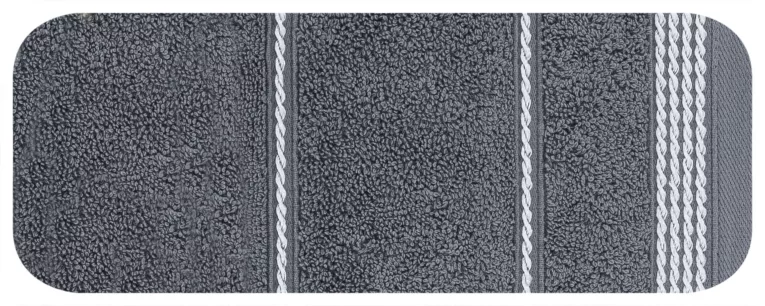 Ręcznik do rąk 30x50 cm bawełniany kolor grafitowy ze stębnowaną bordiurą 500 g/m2 MIRA Eurofirany