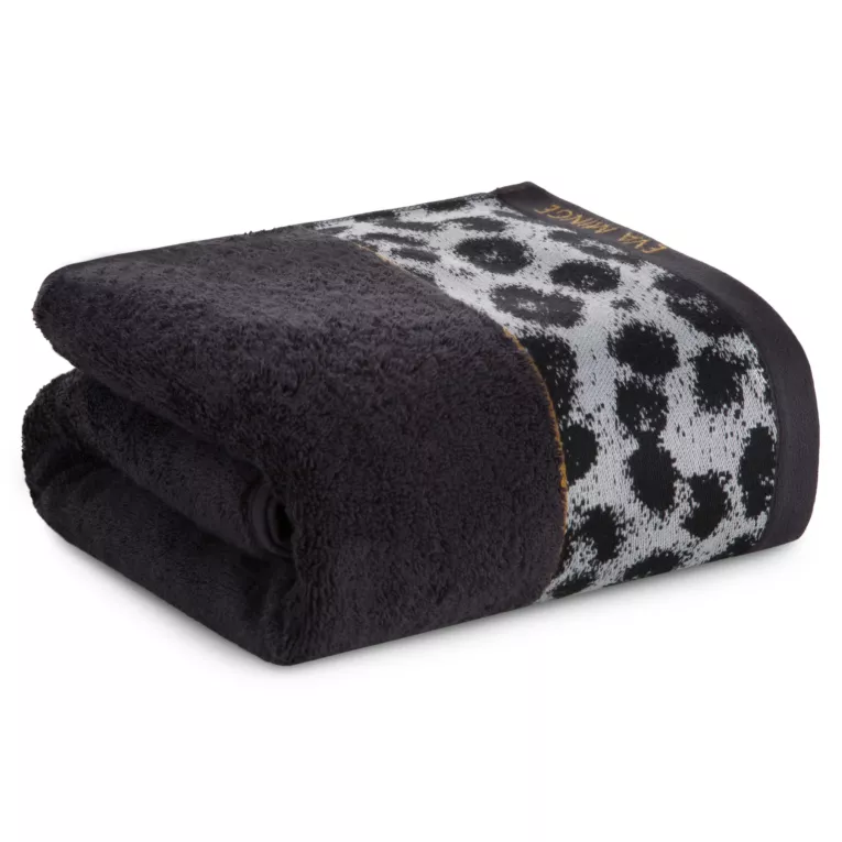 Ręcznik kąpielowy 70x140 cm bawełniany kolor czarny,szary z designerską bordiurą 500 g/m2 EVA 22 Eva Minge Eurofirany