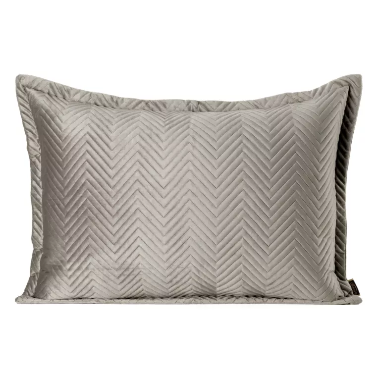 Poszewka na poduszkę 50x70 cm welwetowa pikowana w jodełkę metodą hot press beżowa SOFIA EUROFIRANY PREMIUM