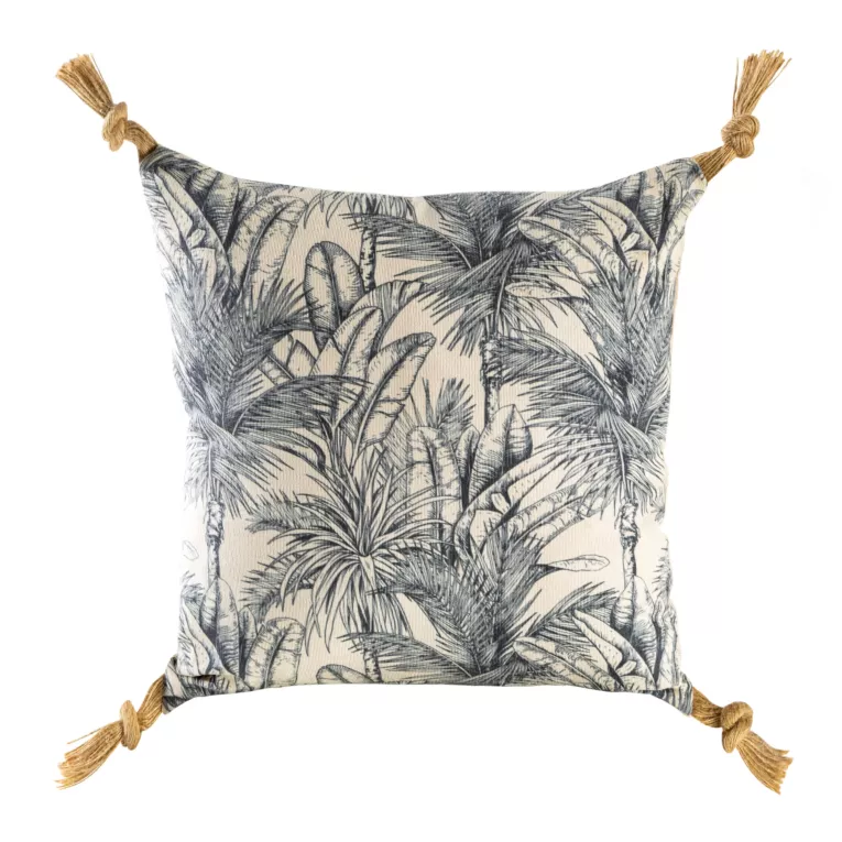 Poszewka na poduszkę 45x45 cm dekoracyjna z ozdobnymi pomponami na rogach poszewki KIARA Eurofirany